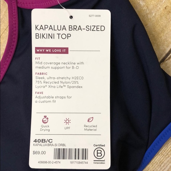 NWT Athleta Kapalua Bra Sized Bikini Top 40 B/C - Picture 4 of 14